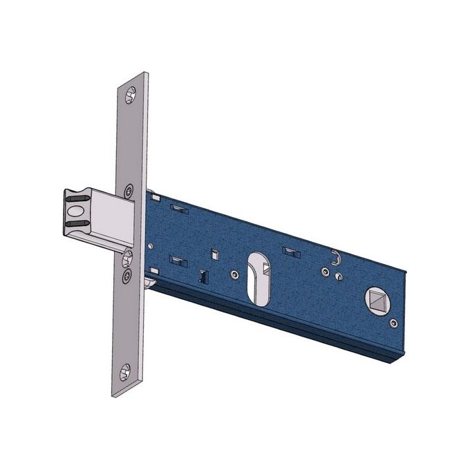 Omec 890 Serratura Infilare Per Fasce 2 Mandate Cilindro Ovale 80 Laterale Scrocco Con Mandata