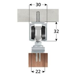 Kit Guida Per Porte Scorrevoli Kg80 Cm.230