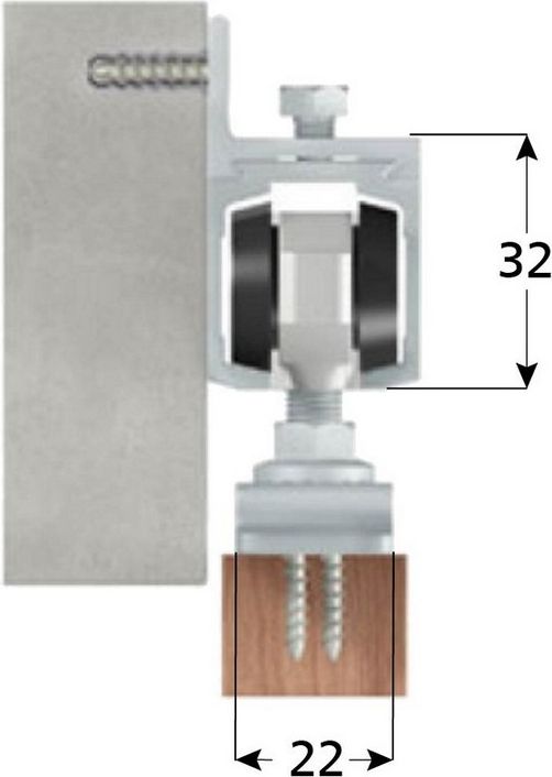 Omge Kit Guida Per Porte Scorrevoli Fissaggio Al Soffitto Kg40 Cm.190