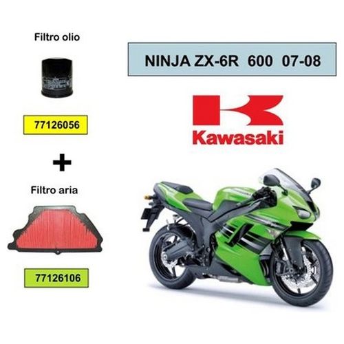 One Kit Filtro aria e olio Kawasaki Ninja Zx-6R 600 07-08