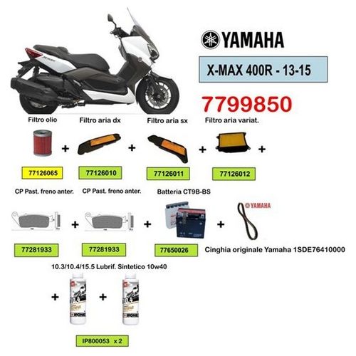 One Kit Tagliando Yamaha X-Max 400 13-15 Olio Ipone