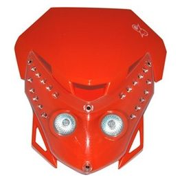 Mascherina Moto Faro Enduro E.T. Arancio Con Led