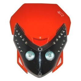 Mascherina Moto Faro Enduro E.T. Arancio/Nera Con Led