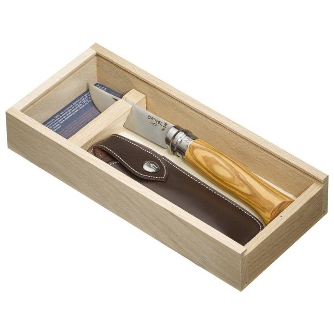 Image of Opinel Coltello Virobloc inox n. 8 Ulivo Fodero Opinel