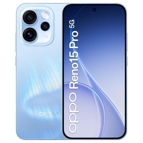 Reno15 Pro 5G Smartphone 6,32" AMOLED 120Hz MediaTek Dimensity 8450 12GB RAM 512GB Tripla cam 200MP 6200mAh colore Aurora Blue