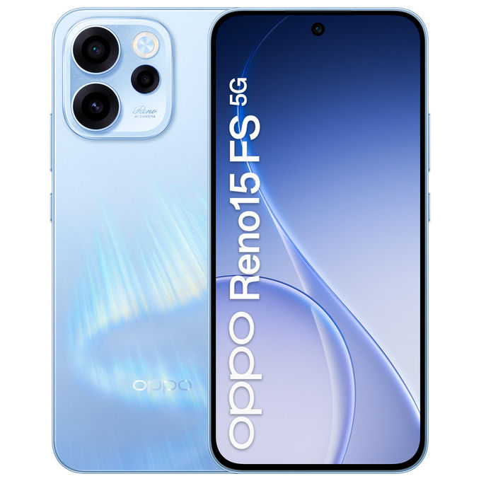 Oppo, Smartphone 5G AI, Reno15 FS, 8-512GB, Display 6.57'' AMOLED 120Hz, Aurora Blue