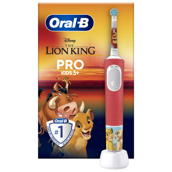 Oral-B 8700216423410 Spazzolino Elettrico per Bambini Vitality Re Leone Con Adesivi