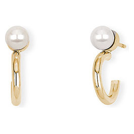 2JEWELS Orecchini in acciaio 316L ipoallergenico e Pvd Gold con shell pearl