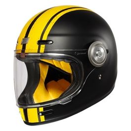 Casco integrale in Fibra vintage VEGA CUSTOM Giallo-Nero Opaco