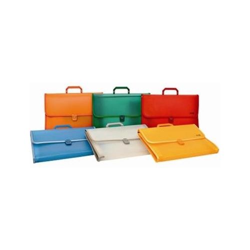 ORNA Valigetta p Documenti-disegni f.to e a 39x26x10 cm in ppl  6 Colori   Assortiti  Azzurro  Verde  Rosso  Trasparente  Giallo  Arancio