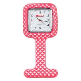 Orologio Per Infermieri - Quadrato - Fantasia Cuori 1 pz.