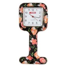 Orologio Per Infermieri - Quadrato - Fantasia Rose 1 pz.