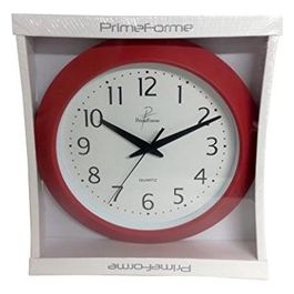 Orologio da Parete Lisbona in Plastica e Vetro Diametro 30 cm Rosso Opaco