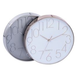 Orologio da Parete Soho in Plastica e Vetro Diametro 28 cm Silver e Oro Rosa