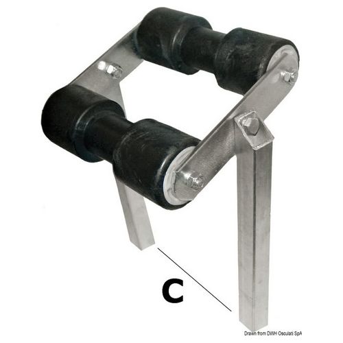 Rullo basculante centrale tubo 30 x 30 mm 02.030.30