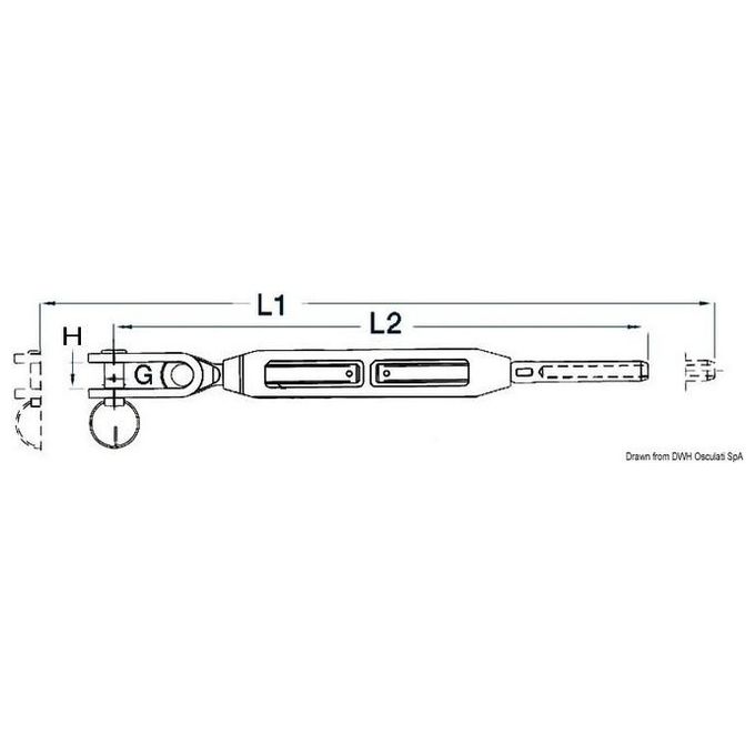 Tenditore sartiame forcella snodata 1/4'' cavo 3 mm 07.184.01