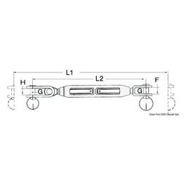 Tenditore sartiame forcella fissa 1/4'' cavo 3 mm 07.186.01