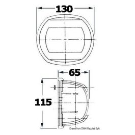 Fanale Maxi 20 prua bianco/nero 24 V 11.411.23