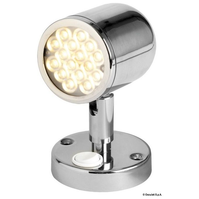 Image of Faretto snodato con interruttore acciaio inox 13.947.10