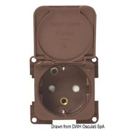 Presa schuko marrone 14.663.02