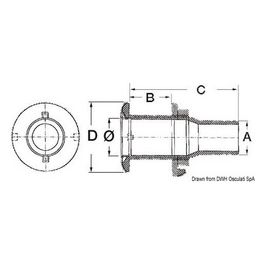 Scarico a mare inox 1 1/4'' x 39 mm 17.523.14