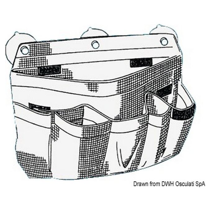 Tasca portaoggetti in tela 390 x 300 mm con scomparti 20.175.28