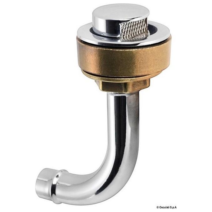 Sfiato ottone cromato 20 mm 90 gradi sinistro 20.285.04