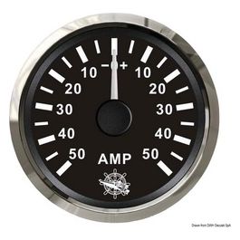 Amperometro con shunt 50 A nero/lucida 27.321.23