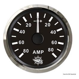 Amperometro con shunt 80 A nero/lucida 27.321.24