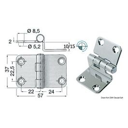 Cerniera inox 57x37x10 mm 38.441.55