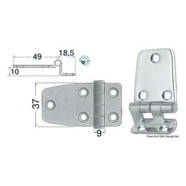 Cerniera inox a sbalzo 67,5x37 mm 38.441.57