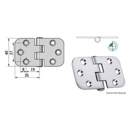 Cerniera inox rovesciata 70x39 mm 38.441.76