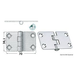 Cerniera inox rovesciata 70x38,1 mm 38.441.78