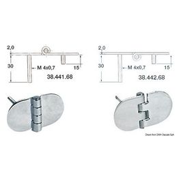 Cerniera inox rovesciata 68,5x38,5 mm 38.442.68