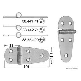 Cerniera inox rovesciata 107x39 mm 38.442.71