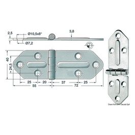 Cerniera inox ''Chromelux'' 38.444.00