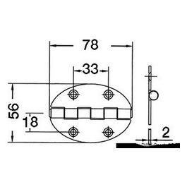 Cerniera 78x56mm 2mm viti 38.451.01