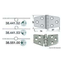 Cerniera inox 74x37 38.551.00