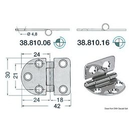 Cerniera inox rovesciata 38.810.06