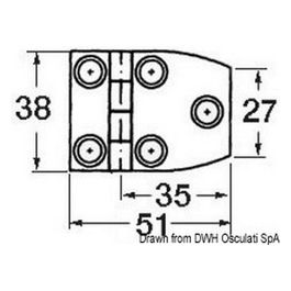 Cerniera inox cieca 51x38 trap 38.821.05
