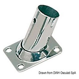 Basetta rettangolare inox 60 gradi 22 mm 41.132.22