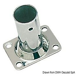 Basetta rettangolare inox 90 gradi 22 mm 41.133.22