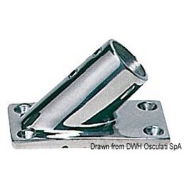 Base rettangolare inox 45 gradi 22 mm 41.165.00