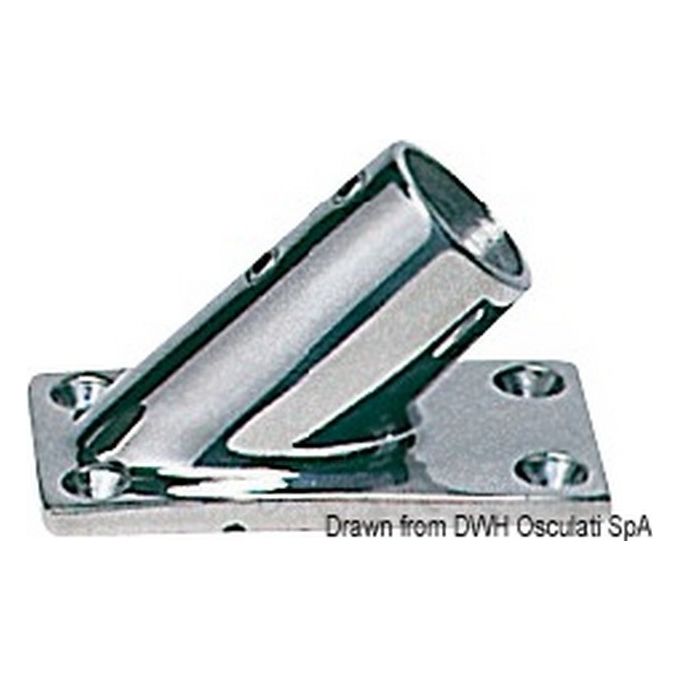 Image of Base rettangolare inox 45 gradi 22 mm 41.165.00