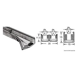 Canalina inox doppia 25 x 11,5 mm 44.751.20