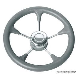 Volante poliuretano razze inox diametro mm 280 grigio 45.127.02