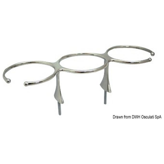 Image of Portabicchieri inox triplo con prigionieri 48.429.03