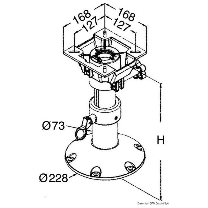 Image of base e colonna + supporto sedile h. 340-470 48.709.99