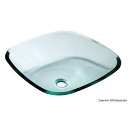 Lavello squadrato in vetro 420 x 420 mm 50.189.33
