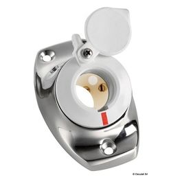 Basetta angolata a incasso inox cappuccio bianco 